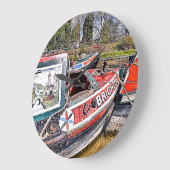 運河ナローボート ラージ壁時計 (傾斜)