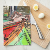 運河ボート キッチンタオル (四つ折り)