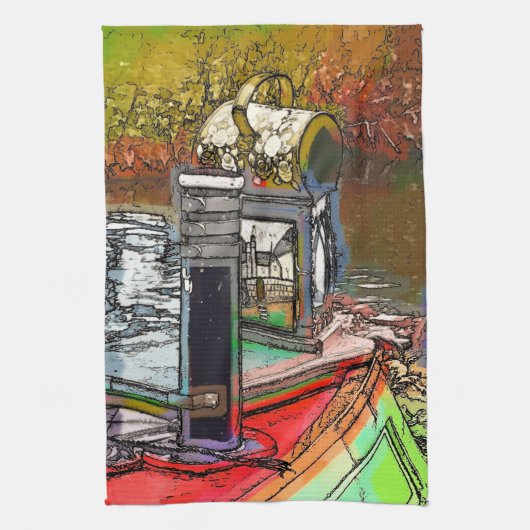 運河ボート キッチンタオル (縦)