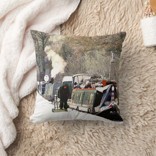 運河ボート クッション (ブランケット)