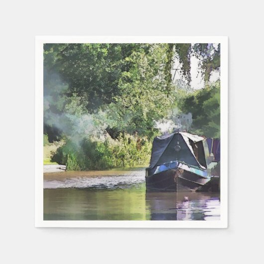 運河ボート スタンダードカクテルナプキン (正面)