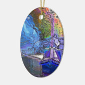 運河ボート セラミックオーナメント (左)