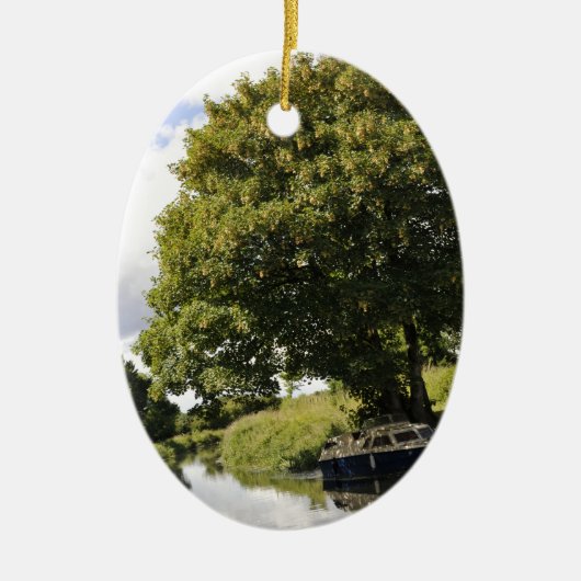 運河ボート セラミックオーナメント (正面)