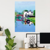 運河ボート ポスター (ホームオフィス)