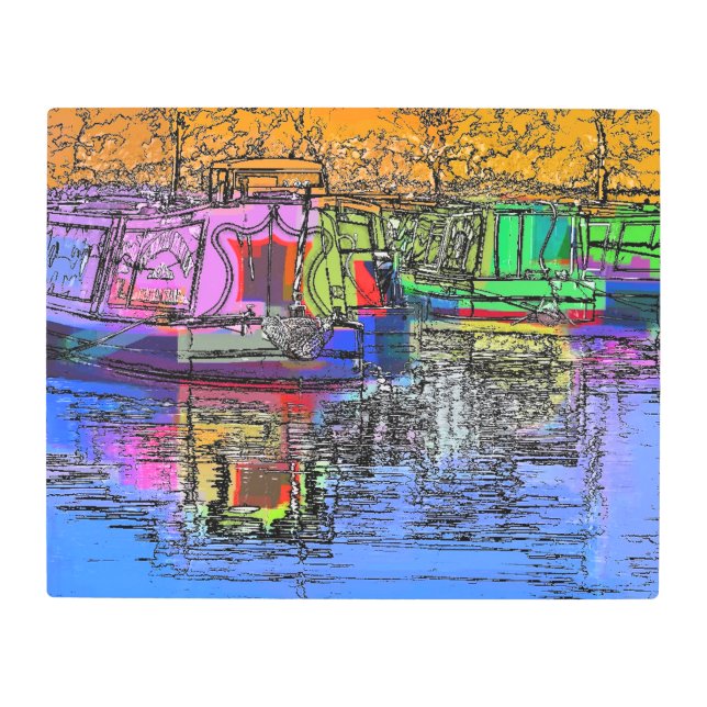 運河ボート メタルプリント (正面)