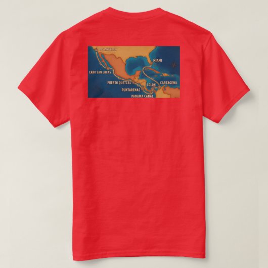 運河ルートマップ Tシャツ (デザイン裏面)