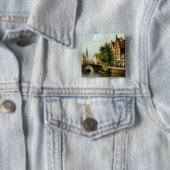 運河、アムステルダム(パネルの油)の姿 缶バッジ (インサイチュ)