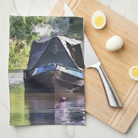 運河 キッチンタオル (四つ折り)