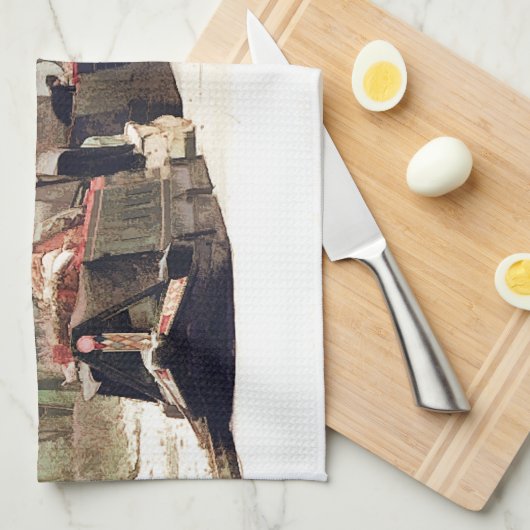 運河 キッチンタオル (四つ折り)