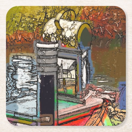 運河 スクエアペーパーコースター (正面)