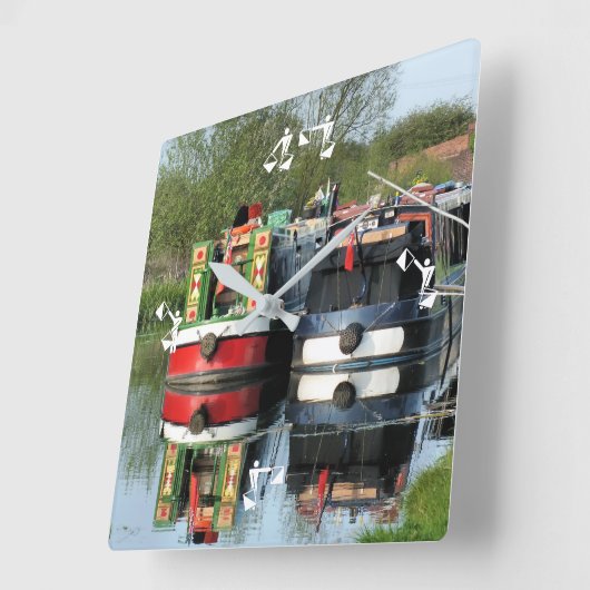 運河 スクエア壁時計 (傾斜)