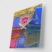 運河 スクエア壁時計 (傾斜)