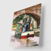 運河 スクエア壁時計 (傾斜)