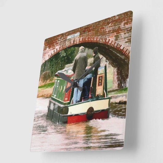 運河 スクエア壁時計 (傾斜)