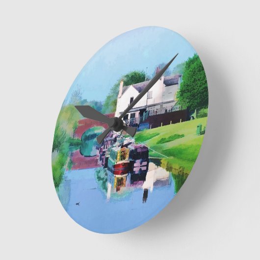 運河 ラウンド壁時計 (傾斜)