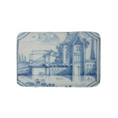 運河、第19上の可動橋を示すデルフトのタイル バスマット (正面)