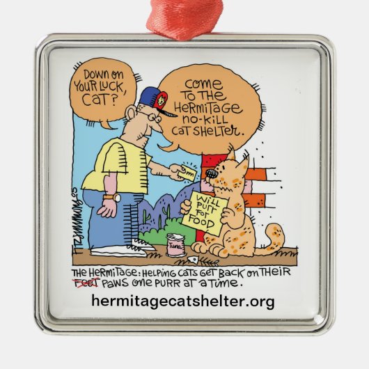 運猫のオーナメントで メタルオーナメント (正面)