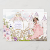 運王室の車 |ダークスキンプリンセス誕生日 招待状 (正面/裏面)