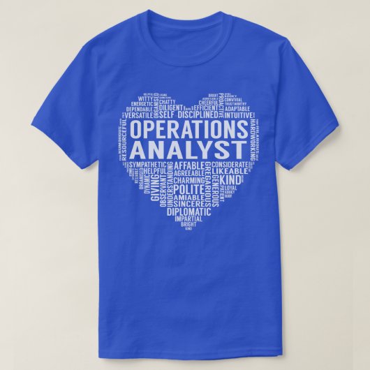 運用アナリストのハート Tシャツ (デザイン正面)
