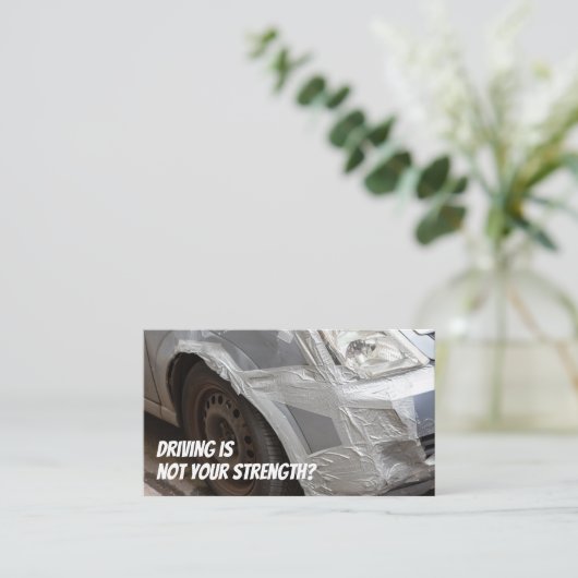 運転おもしろいインストラクターおもしろい車の運転 名刺 (スタンド正面)