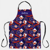 運転おもしろいインストラクターパーソナライズされた エプロン (正面)