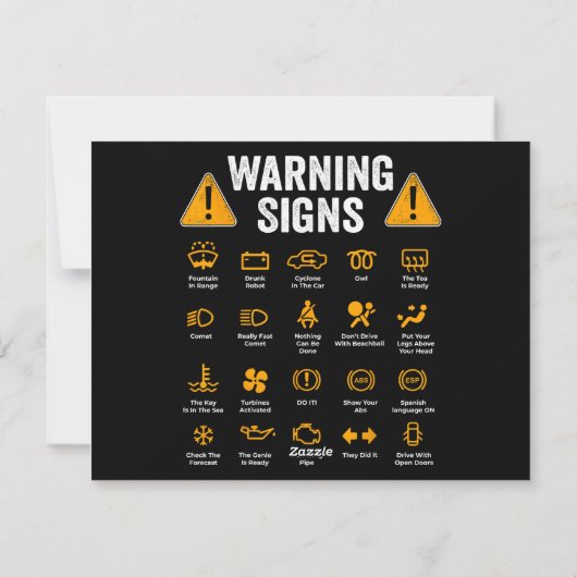 運転おもしろい警告標識101自動整備士ギフト シーズンカード (裏面)