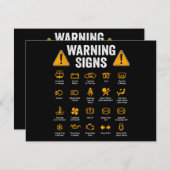 運転おもしろい警告標識101自動整備士ギフト シーズンカード (正面/裏面)