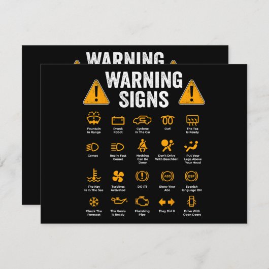 運転おもしろい警告標識101自動整備士ギフト シーズンカード (正面/裏面)