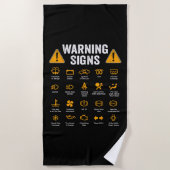 運転おもしろい警告標識101自動整備士ギフト ビーチタオル (正面)