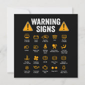 運転おもしろい警告標識101自動整備士ギフト 招待状 (裏面)