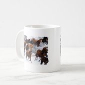 運転される野生の馬 コーヒーマグカップ (正面左)