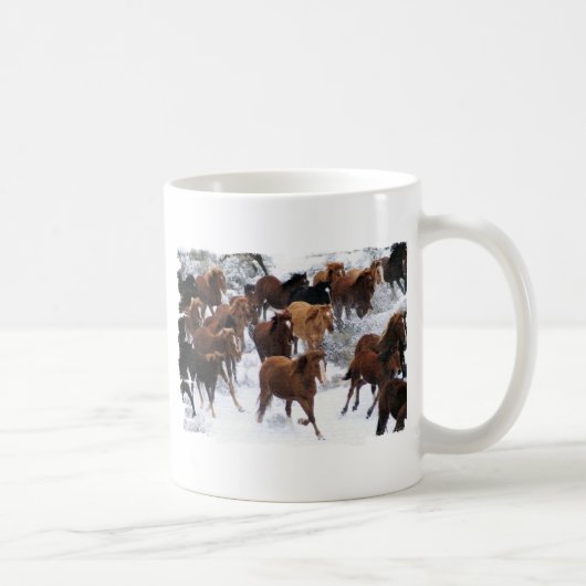 運転される野生の馬 コーヒーマグカップ (右)