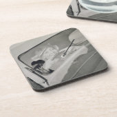 運転している女性c.1930s (グラビア印刷) コースター (左側)