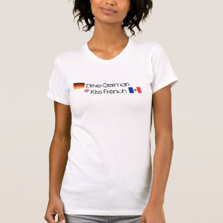 運転して下さいドイツ人、キスのフランス語(唇)を Tシャツ