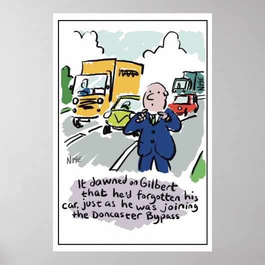 運転する人が自分の車に気づ忘れく ポスター (正面)