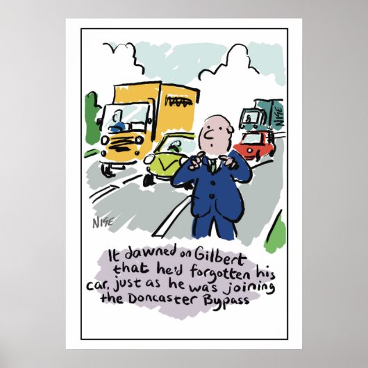 運転する人が自分の車に気づ忘れく ポスター (正面)