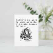 運転する必要がない熱狂するおもしろい引用文 ポストカード (スタンド正面)