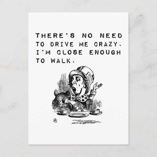 運転する必要がない熱狂するおもしろい引用文 ポストカード (正面)