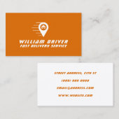 運転と配送の専門はオレンジ色 名刺 (正面/裏面)