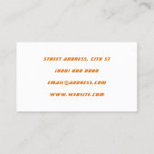 運転と配送の専門はオレンジ色 名刺 (裏面)