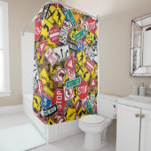 運転インストラクターおもしろい道路標識コラージュ シャワーカーテン (インサイチュ)