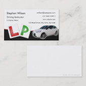 運転インストラクターの名刺の黒の革 名刺 (正面/裏面)