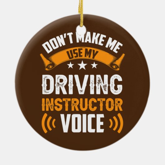 運転インストラクターの声を使わない セラミックオーナメント (裏面)
