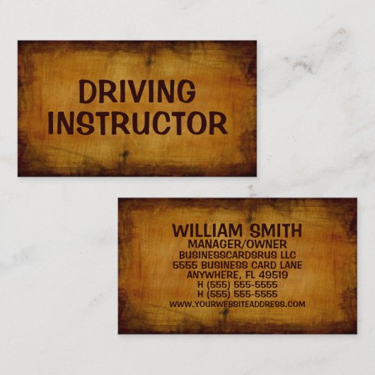 運転インストラクターアンティーク名刺 名刺 (正面/裏面)