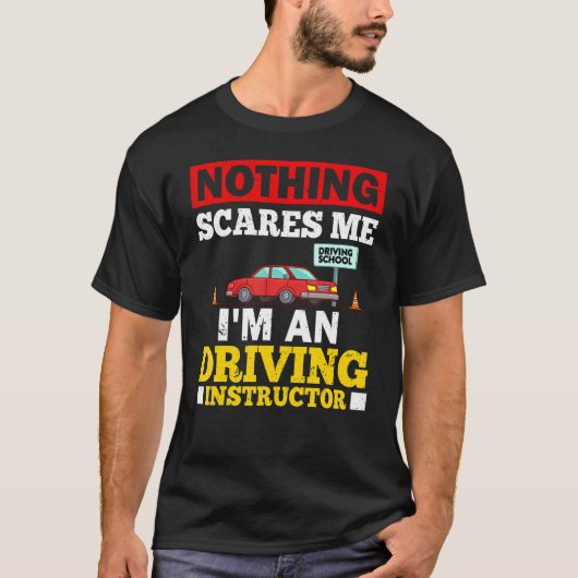 運転インストラクター学校レッスンドライバー教育 Tシャツ (正面)