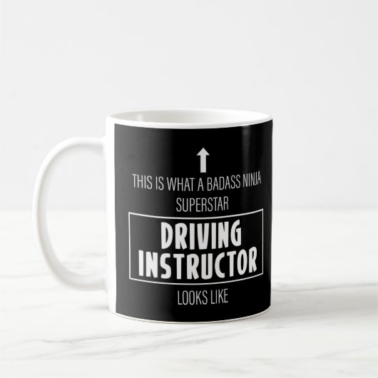 運転インストラクター運転学校免許 コーヒーマグカップ (左)