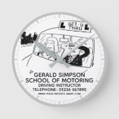 運転インストラクター運転学校 ラウンド壁時計 (正面)