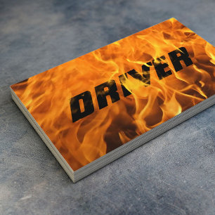 運転プロフェッショナル燃焼火炎タイポグラフィ 名刺