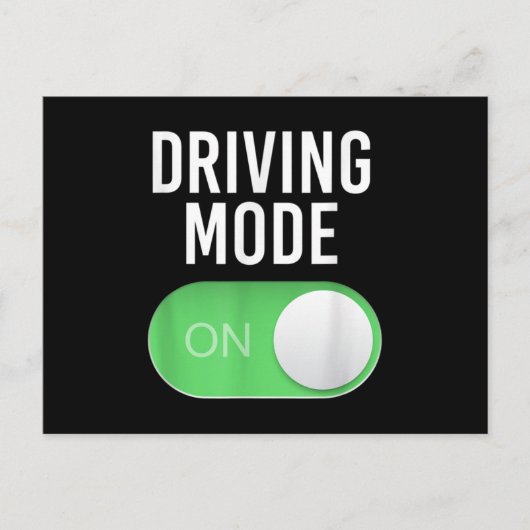 運転モードオン 16歳 新人ドライバー 面白い誕生日 案内ポストカード (正面)