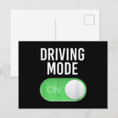 運転モードオン 16歳 新免許取得者 面白い誕生日 案内ポストカード (正面/裏面)